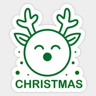 Adorable Reindeer Delight - Christmas T-Shirt with Cute and Simple Design Sticker